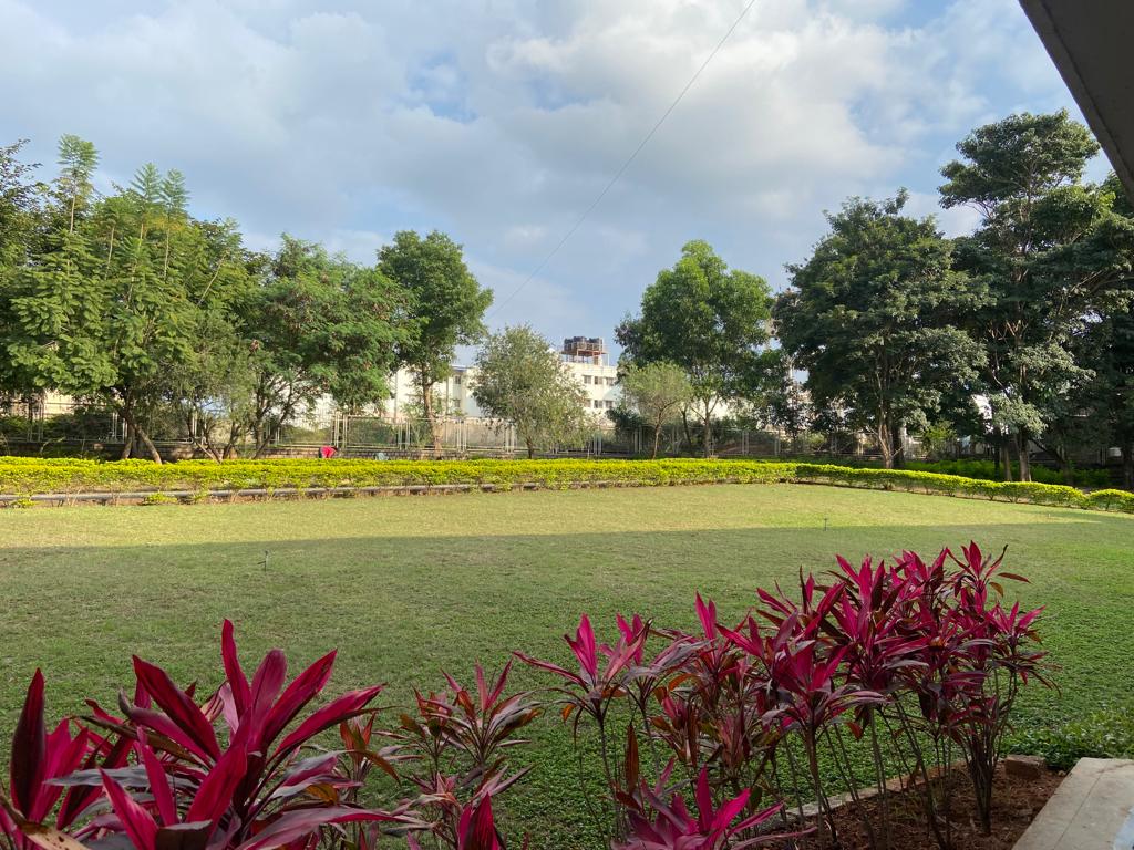 The campus is set amid beautiful greenery